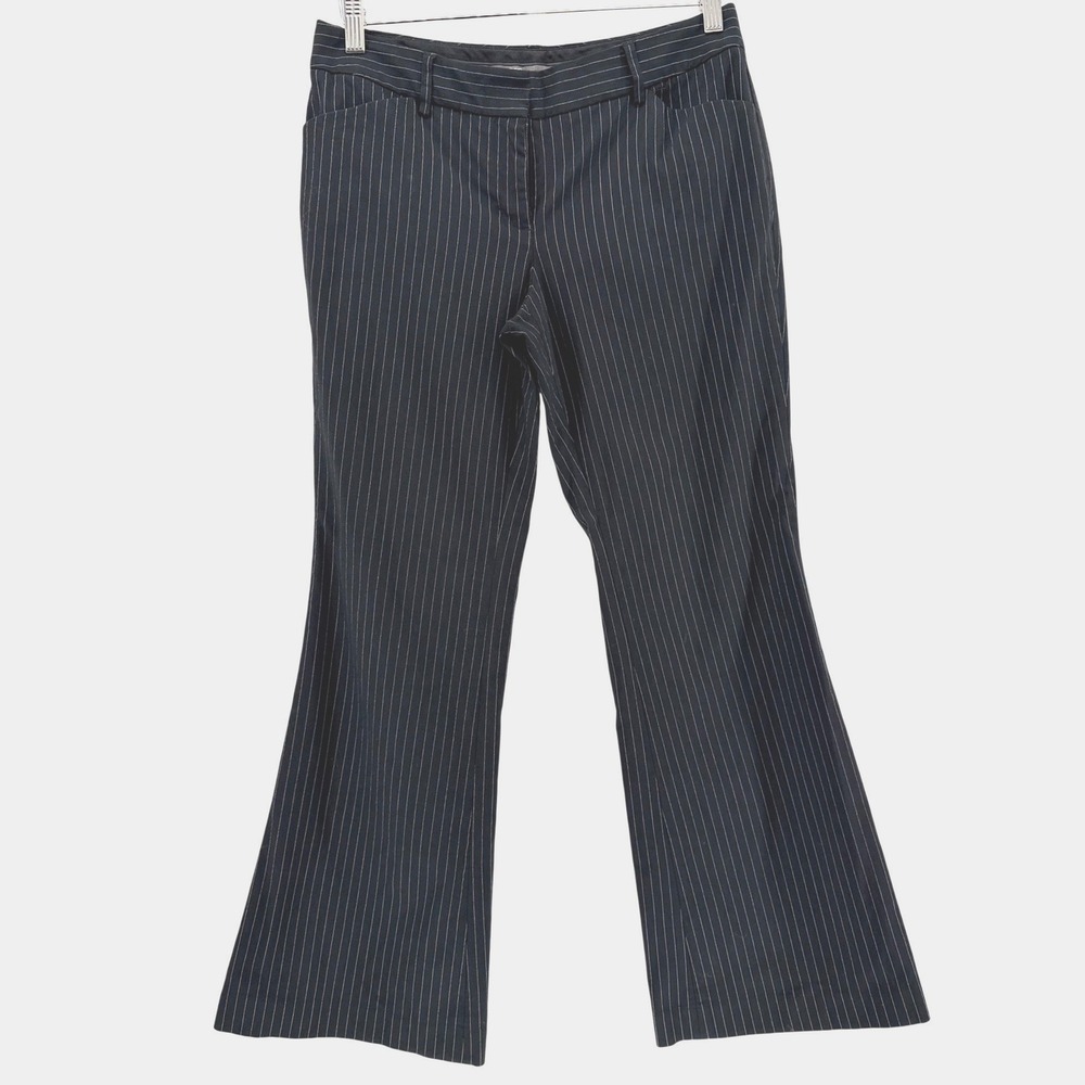 Express Design Studio Editor Black Pinstripe Wide Leg Officecore Dress Pants 4/S - Picture 2 of 10